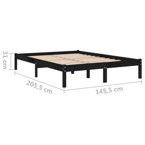 Galleria Design 810021 Galleria Design Bed Frame without Mattress Black Solid Wood 140x200 cm