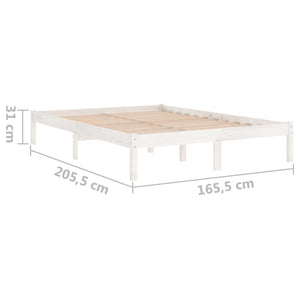 Galleria Design 810028 Galleria Design Bed Frame without Mattress White Solid Wood 160x200 cm