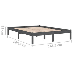 Galleria Design 810029 Galleria Design Bed Frame without Mattress Grey Solid Wood 160x200 cm