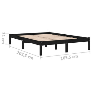 Galleria Design 810031 Galleria Design Bed Frame without Mattress Black Solid Wood 160x200 cm