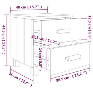 Galleria Design Bedside Cabinet HAMAR Honey Brown 40x35x44.5cm Solid Pinewood