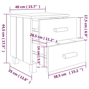 Galleria Design Bedside Cabinets HAMAR 2 pcs Honey Brown 40x35x44.5cm Solid Wood