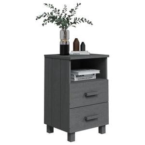 Galleria Design Bedside Cabinet HAMAR Dark Grey 40x35x62 cm Solid Wood Pine