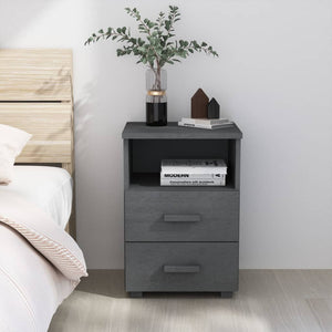 Galleria Design Bedside Cabinet HAMAR Dark Grey 40x35x62 cm Solid Wood Pine