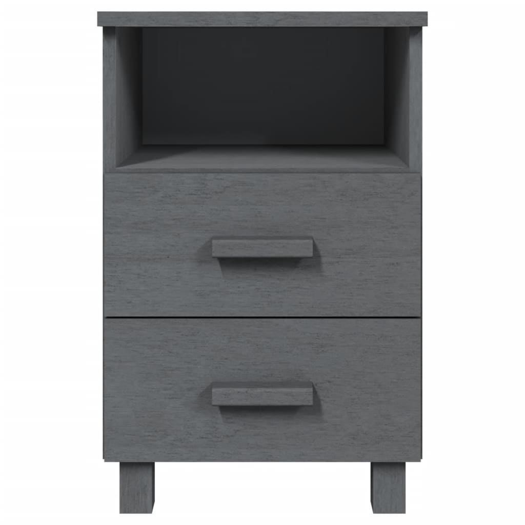 Galleria Design Bedside Cabinets HAMAR 2 pcs Dark Grey 40x35x62 cm Solid Wood