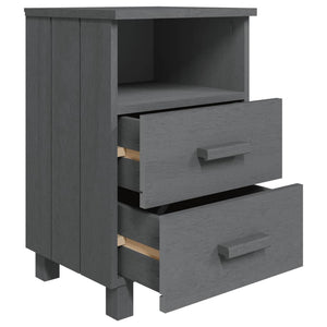 Galleria Design Bedside Cabinets HAMAR 2 pcs Dark Grey 40x35x62 cm Solid Wood