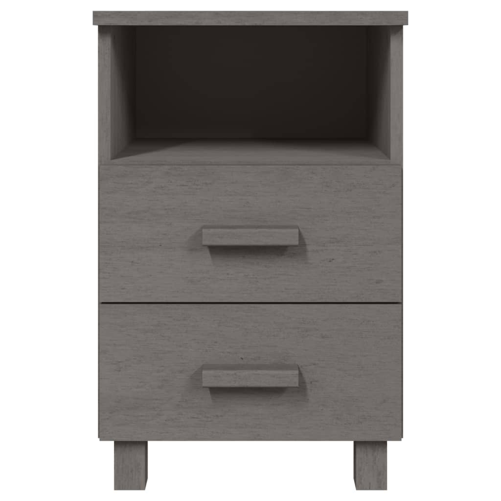 Galleria Design Bedside Cabinets HAMAR 2 pcs Light Grey 40x35x62 cm Solid Wood