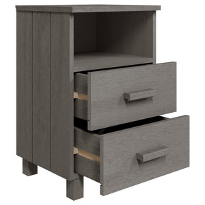 Galleria Design Bedside Cabinets HAMAR 2 pcs Light Grey 40x35x62 cm Solid Wood