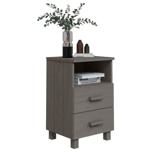 Galleria Design Bedside Cabinets HAMAR 2 pcs Light Grey 40x35x62 cm Solid Wood