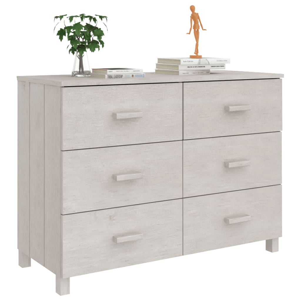 Galleria Design Sideboard HAMAR White 113x40x80 cm Solid Wood Pine