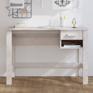 Galleria Design Desk HAMAR White 110x40x75 cm Solid Wood Pine