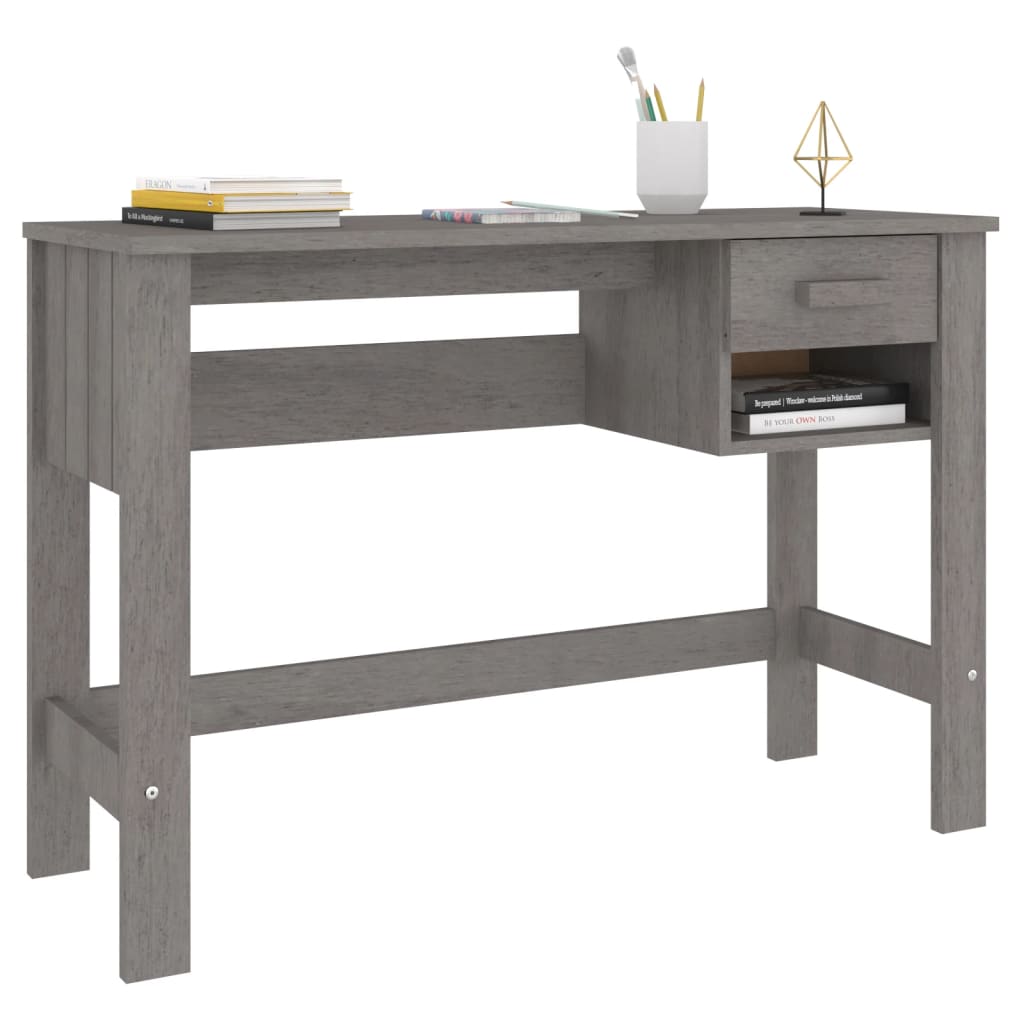 Galleria Design Desk HAMAR Light Grey 110x40x75 cm Solid Wood Pine