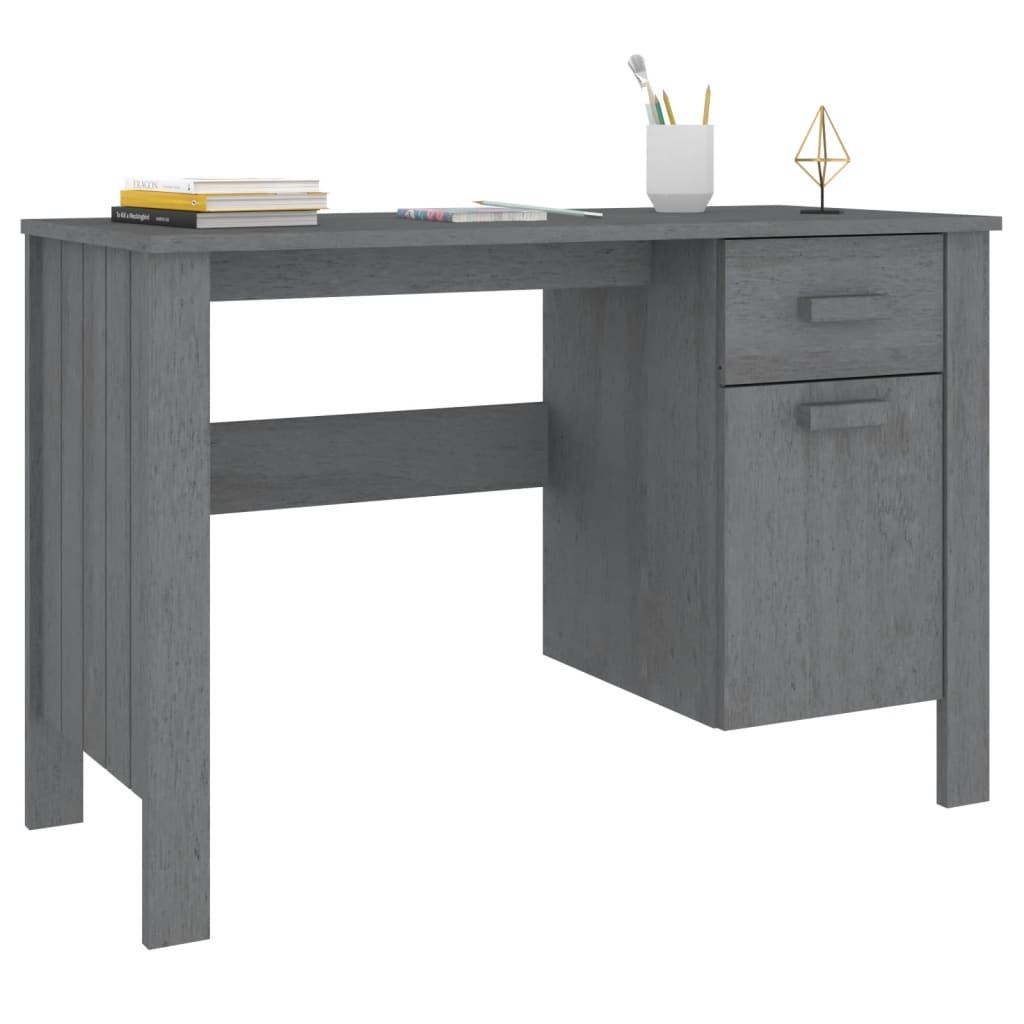 Galleria Design Desk HAMAR Dark Grey 113x50x75 cm Solid Wood Pine