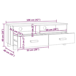 Galleria Design TV Cabinet HAMAR Dark Grey 106x40x40 cm Solid Wood Pine