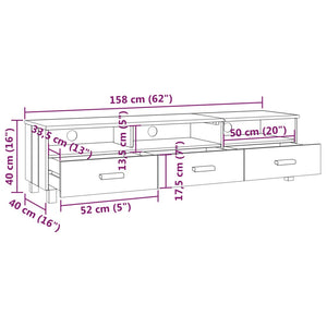 Galleria Design TV Cabinet HAMAR Honey Brown 158x40x40 cm Solid Wood Pine