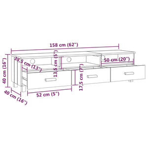 Galleria Design TV Cabinet HAMAR Dark Grey 158x40x40 cm Solid Wood Pine