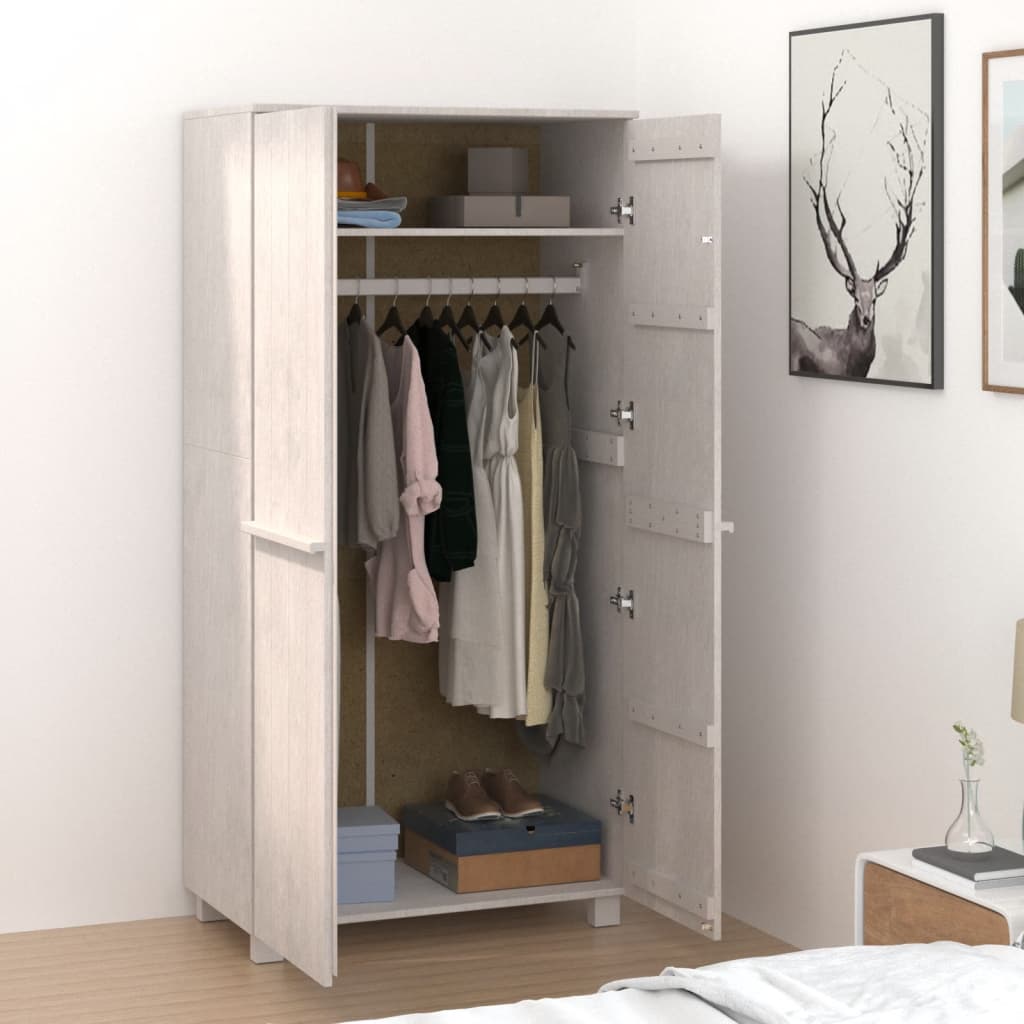 Galleria Design Wardrobe HAMAR White 89x50x180 cm Solid Wood Pine