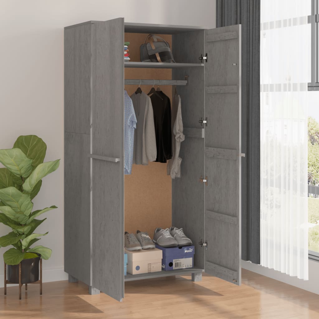 Galleria Design Wardrobe HAMAR Light Grey 89x50x180 cm Solid Wood Pine