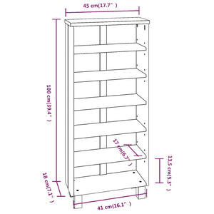 Galleria Design CD Cabinet HAMAR Dark Grey 45x18x100 cm Solid Wood Pine