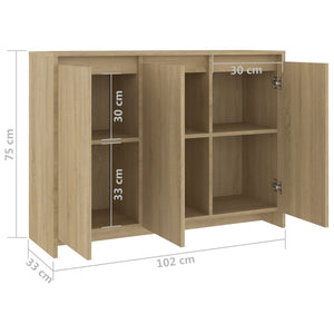 Galleria Design Sideboard Sonoma Oak 102x33x75 cm Engineered Wood