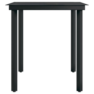 Galleria Design Garden Dining Table Black 140x70x74 cm Steel and Glass