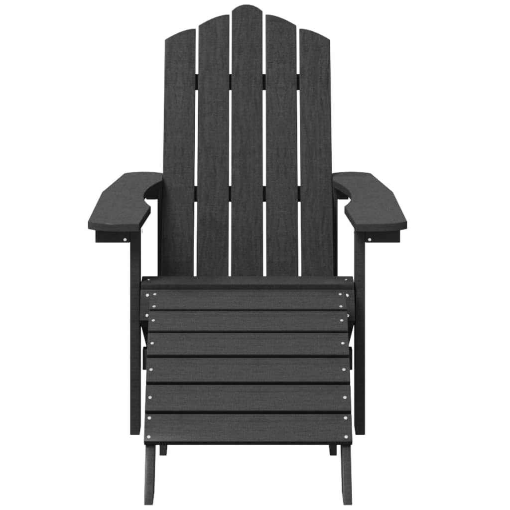 Galleria Design Garden Adirondack Chairs 2 pcs with Footstools HDPE Anthracite