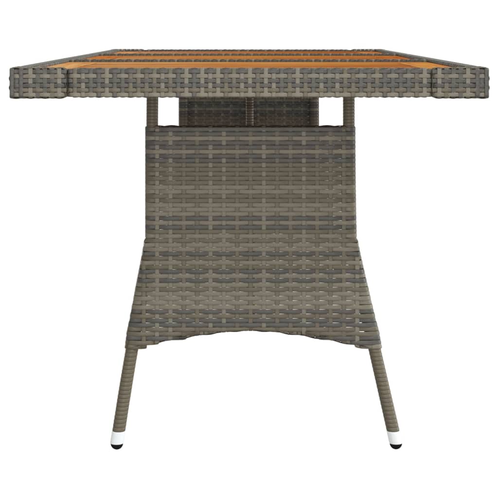 Galleria Design Garden Table Grey 160x70x72 cm Poly Rattan & Solid Acacia Wood