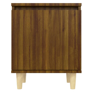 Galleria Design Bed Cabinet with Solid Wood Legs Brown Oak 40x30x50 cm