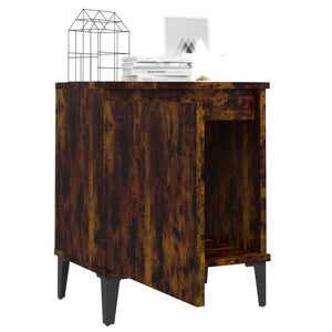 Galleria Design Bed Cabinet with Metal Legs Smoked Oak 40x30x50 cm