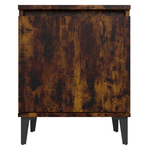 Galleria Design Bed Cabinet with Metal Legs Smoked Oak 40x30x50 cm