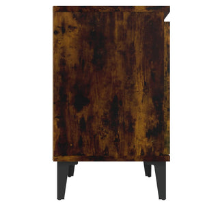 Galleria Design Bed Cabinet with Metal Legs Smoked Oak 40x30x50 cm