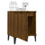 Galleria Design Bed Cabinet with Metal Legs Brown Oak 40x30x50 cm