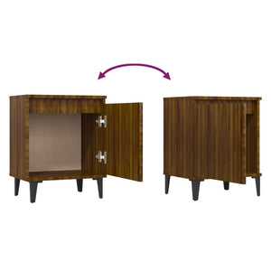 Galleria Design Bed Cabinet with Metal Legs Brown Oak 40x30x50 cm