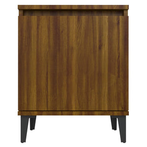 Galleria Design Bed Cabinet with Metal Legs Brown Oak 40x30x50 cm