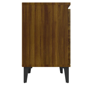 Galleria Design Bed Cabinet with Metal Legs Brown Oak 40x30x50 cm