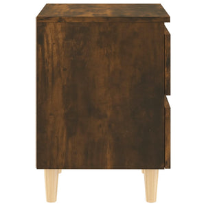 Galleria Design Bed Cabinet with Solid Wood Legs Smoked Oak 40x35x50 cm