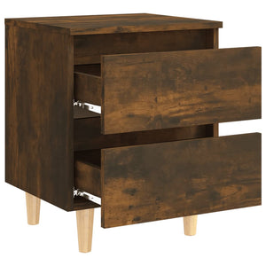 Galleria Design Bed Cabinet with Solid Wood Legs Smoked Oak 40x35x50 cm