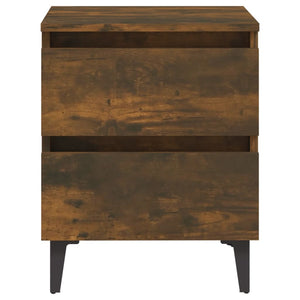 Galleria Design Bed Cabinet with Metal Legs Smoked Oak 40x35x50 cm