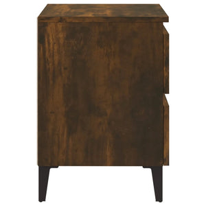 Galleria Design Bed Cabinet with Metal Legs Smoked Oak 40x35x50 cm