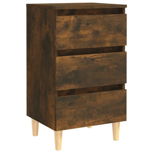 Galleria Design Bed Cabinets with Solid Wood Legs 2 pcs Smoked Oak 40x35x69 cm