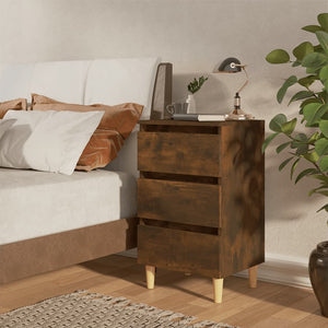 Galleria Design Bed Cabinets with Solid Wood Legs 2 pcs Smoked Oak 40x35x69 cm