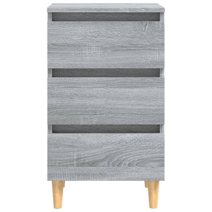 Galleria Design Bed Cabinet with Solid Wood Legs Grey Sonoma 40x35x69 cm