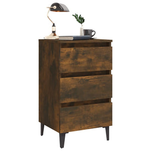 Galleria Design Bed Cabinet with Metal Legs Smoked Oak 40x35x69 cm