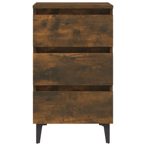 Galleria Design Bed Cabinet with Metal Legs Smoked Oak 40x35x69 cm