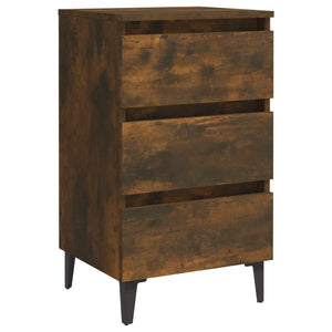 Galleria Design Bed Cabinets with Metal Legs 2 pcs Smoked Oak 40x35x69 cm