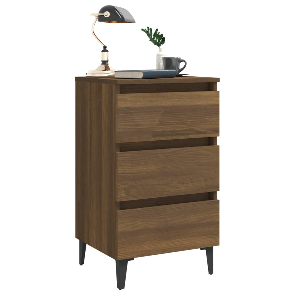 Galleria Design Bed Cabinet with Metal Legs Brown Oak 40x35x69 cm