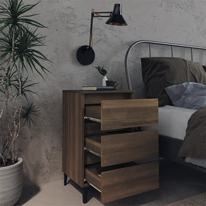 Galleria Design Bed Cabinets with Metal Legs 2 pcs Brown Oak 40x35x69 cm