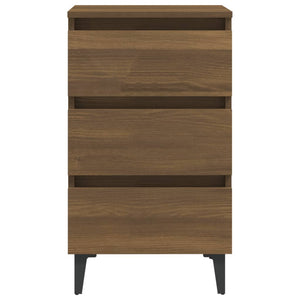 Galleria Design Bed Cabinets with Metal Legs 2 pcs Brown Oak 40x35x69 cm