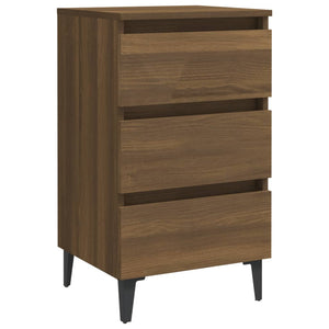 Galleria Design Bed Cabinets with Metal Legs 2 pcs Brown Oak 40x35x69 cm