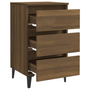 Galleria Design Bed Cabinets with Metal Legs 2 pcs Brown Oak 40x35x69 cm